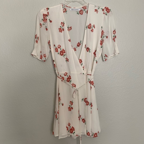 NWOT Reformation Lucky Floral Print Wrap Dress - Picture 6 of 8